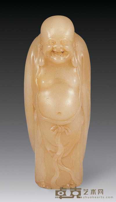 清乾隆 寿山芙蓉石圆雕弥勒佛像 高10.5cm